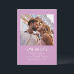 Modernes Minimalistisches Foto Hochzeit Niedlich L Save The Date<br><div class="desc">Modernes Minimalistisches Foto Niedlich Hochzeit Sichern Sie das Datum in Lila</div>