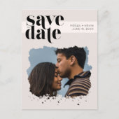 Modernes Minimalistisches Foto Hochzeit rettet das Ankündigungspostkarte (Vorderseite)