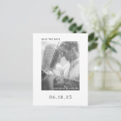 Modernes Minimalistisches Foto Hochzeit rettet das Ankündigungspostkarte (Stehend Vorderseite)