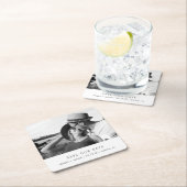 Modernes Minimalistisches Foto Hochzeit rettet das Rechteckiger Pappuntersetzer (Vor Ort)