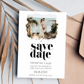 Modernes Minimalistisches Foto Hochzeit rettet das Save The Date