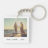 Modernes Minimalistisches Foto Hochzeit rettet das Schlüsselanhänger (Rückseite)