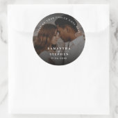 Modernes Minimalistisches Foto Hochzeitsbenutzerde Runder Aufkleber (Tasche)