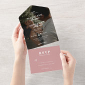 Modernes, Minimalistisches Foto Hochzeitsduft All In One Einladung (Abreißen)