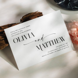 Modernes, minimalistisches Foto Hochzeitsessen Pro Einladung