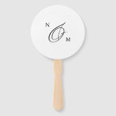 Modernes Minimalistisches Foto Hochzeitsmonogramm Fächer (Rückseite)