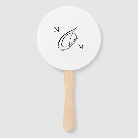 Modernes Minimalistisches Foto Hochzeitsmonogramm Fächer (Rückseite)