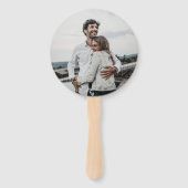 Modernes Minimalistisches Foto Hochzeitsmonogramm Fächer (Vorderseite)