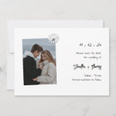 Modernes Minimalistisches Foto Hochzeitsszenario s Save The Date (Vorderseite)