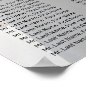 Modernes minimalistisches Foto-Hochzeitstabelle Poster (Ecke)