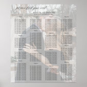 Modernes minimalistisches Foto-Hochzeitstabelle Poster (Vorne)