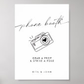 Modernes Minimalistisches Foto-Hochzeitszeichen Poster (Vorne)