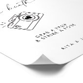Modernes Minimalistisches Foto-Hochzeitszeichen Poster (Ecke)