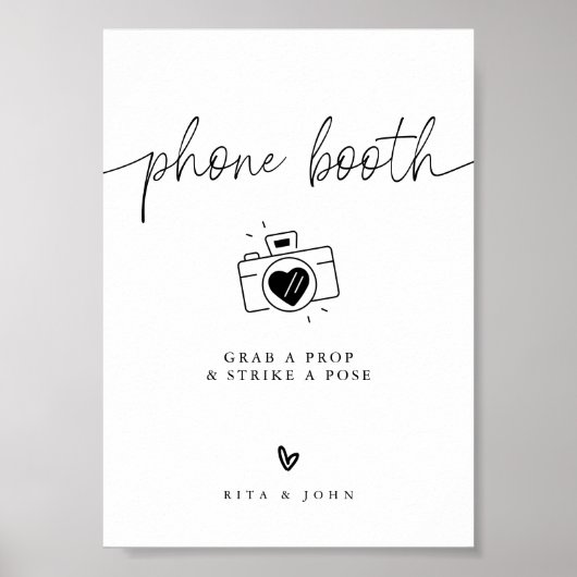 Modernes Minimalistisches Foto-Hochzeitszeichen Poster (Vorne)