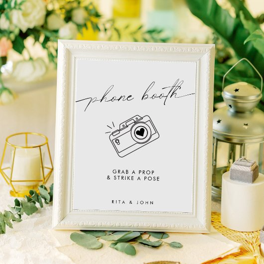 Modernes Minimalistisches Foto-Hochzeitszeichen Poster