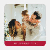 Modernes Minimalistisches Foto in Rot und Weiß Ornament Aus Metall (Rückseite)