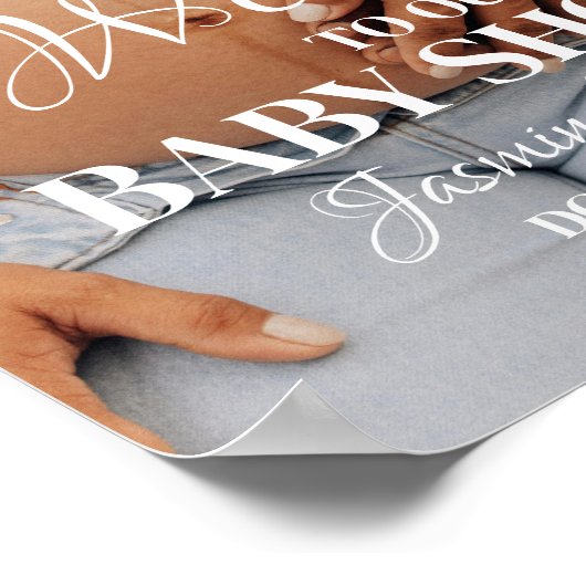 Modernes Minimalistisches Foto Kinderdusche Begrüß Poster (Ecke)