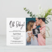 Modernes Minimalistisches Foto Kinderdusche Einladung (Stehend Vorderseite)