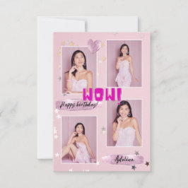 Modernes minimalistisches Foto Lady Birthday Card Dankeskarte