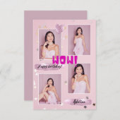 Modernes minimalistisches Foto Lady Birthday Card Dankeskarte (Vorne/Hinten)