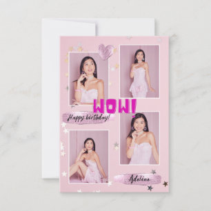 Modernes minimalistisches Foto Lady Birthday Card Dankeskarte