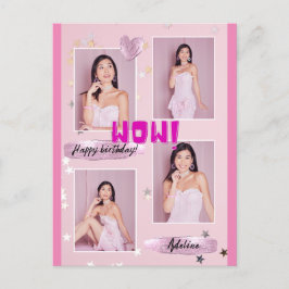 Modernes minimalistisches Foto Lady Birthday Post  Postkarte