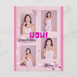 Modernes minimalistisches Foto Lady Birthday Post  Postkarte