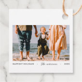 Modernes, Minimalistisches Foto mit benutzerdefini Geschenkanhänger (Rückseite)