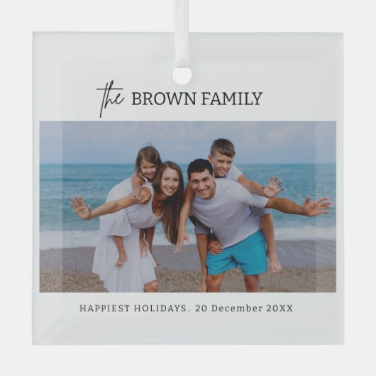 Modernes, Minimalistisches Foto mit benutzerdefini Ornament Aus Glas (Vorderseite)