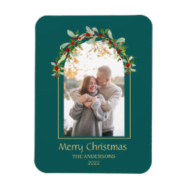 Modernes Minimalistisches Foto mit Blumenblättern Magnet