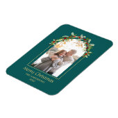 Modernes Minimalistisches Foto mit Blumenblättern Magnet (Linke Seite)