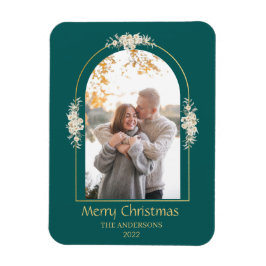 Modernes Minimalistisches Foto mit Blumenblättern Magnet