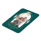 Modernes Minimalistisches Foto mit Blumenblättern Magnet (Linke Seite)