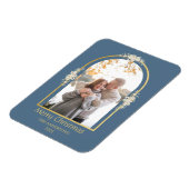 Modernes Minimalistisches Foto mit Blumenstrauß Gr Magnet (Linke Seite)