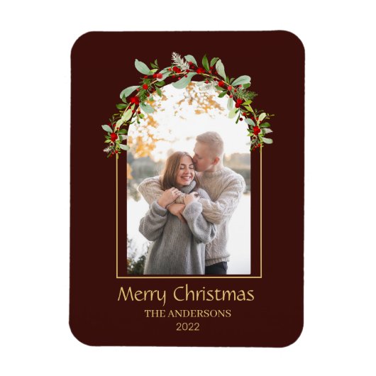 Modernes Minimalistisches Foto mit Blumenstrauß Magnet (Vertikal)