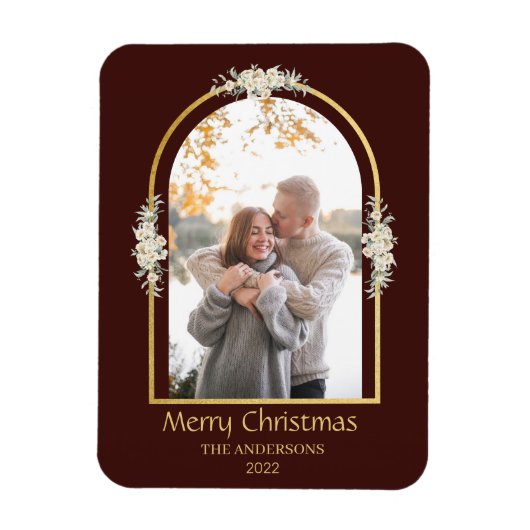 Modernes Minimalistisches Foto mit Blumenstrauß Magnet (Vertikal)