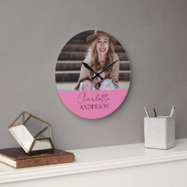 Modernes Minimalistisches Foto mit einfacher Bezei Große Wanduhr