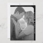 Modernes Minimalistisches Foto mit feinem Monogram Save The Date (Rückseite)