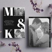 Modernes Minimalistisches Foto mit feinem Monogram Save The Date