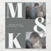 Modernes Minimalistisches Foto mit feinem Monogram Weinetikett (Einzelnes Label)