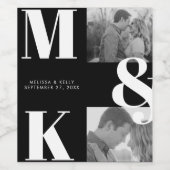 Modernes Minimalistisches Foto mit feinem Monogram Weinetikett (Einzelnes Label)
