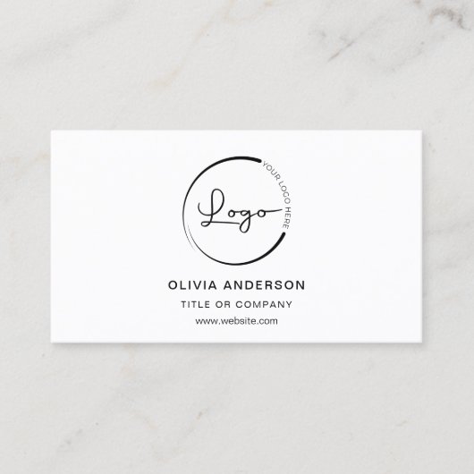 Modernes Minimalistisches Foto mit QR Code Social Visitenkarte (Vorderseite)