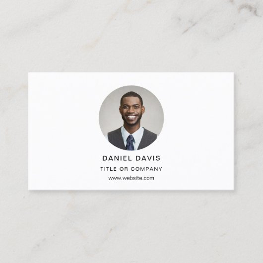 Modernes Minimalistisches Foto mit QR Code Social Visitenkarte (Vorderseite)