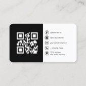 Modernes Minimalistisches Foto mit QR Code Social  Visitenkarte (Rückseite)