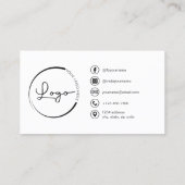 Modernes Minimalistisches Foto mit QR Code Social Visitenkarte (Rückseite)