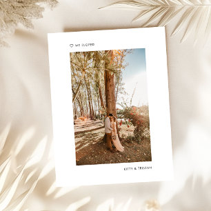 Modernes, Minimalistisches Foto - nur verheiratet Ankündigungspostkarte