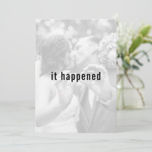 Modernes Minimalistisches Foto nur verheiratet Emp Einladung (Stehend Vorderseite)