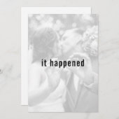 Modernes Minimalistisches Foto nur verheiratet Emp Einladung (Vorne/Hinten)