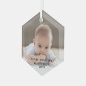 Modernes Minimalistisches Foto Overlay Schwarzer T Ornament Aus Glas (Vorderseite Links)