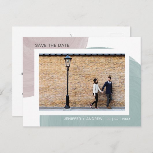 Modernes Minimalistisches Foto Postkarte (Vorne/Hinten)